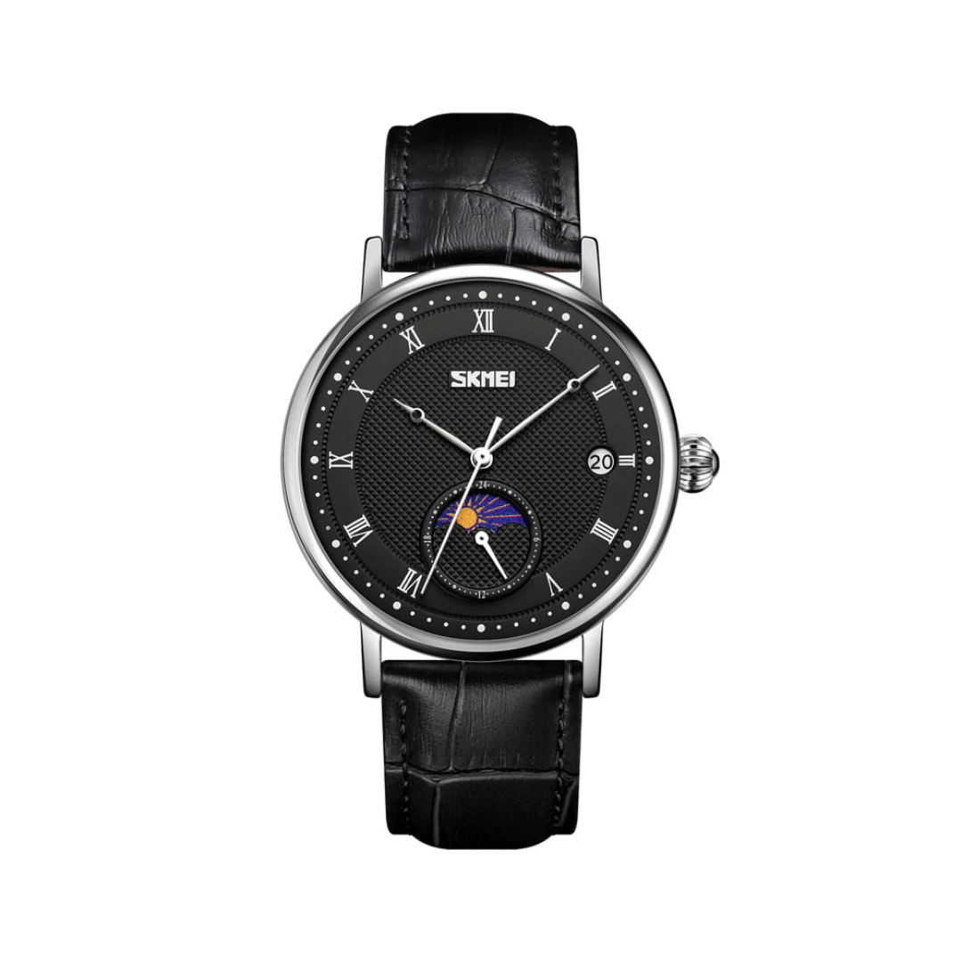 Stainless Steel Crystal Moon Phase Watch