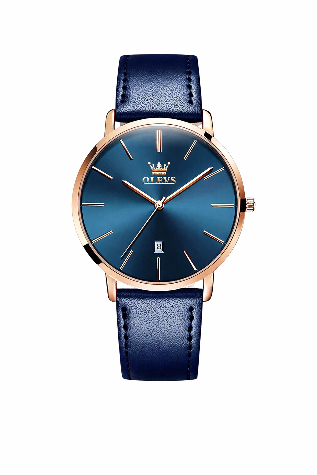 Leather Band Car Date Watch